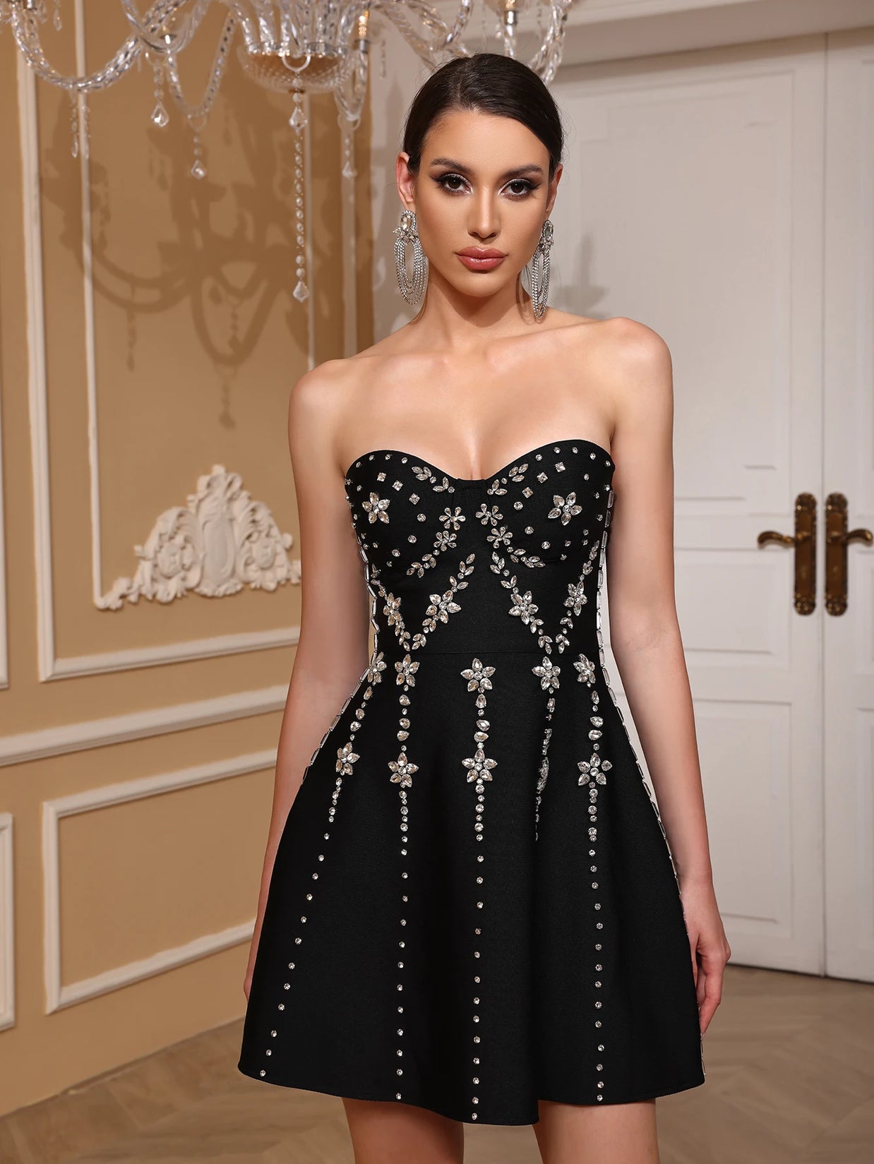 Hoshi Strapless Diamond Bandage Mini Dress