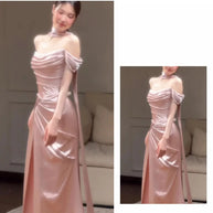 Pink One-Shoulder Evening Gown