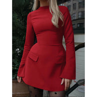 Waist-Cinched Midi Dress for Fall & Winter
