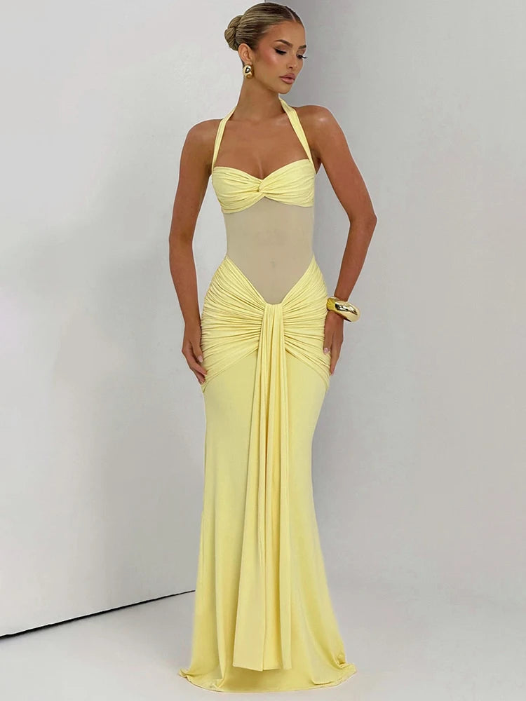 Off-shoulder Sleeveless Ruched Draped Bodycon Club Party Dress