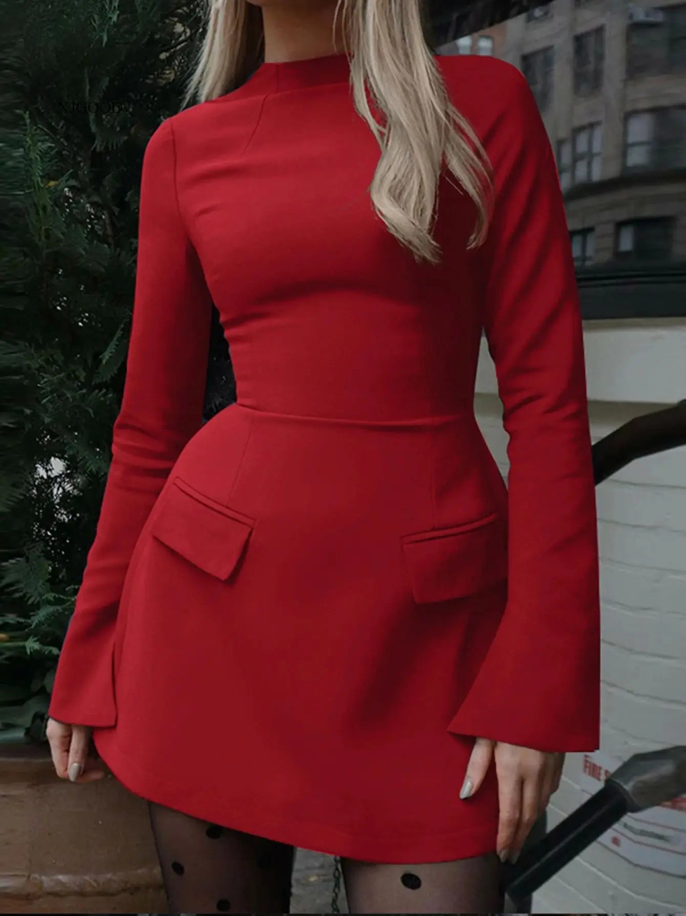Waist-Cinched Midi Dress for Fall & Winter