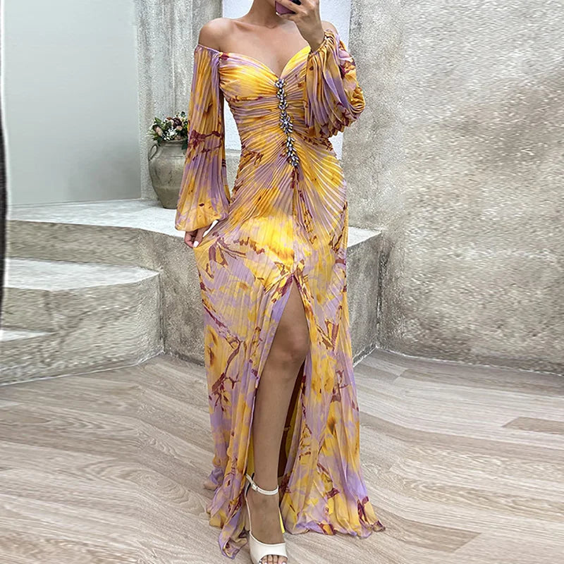 V-Neck Sexy Split Maxi Dress