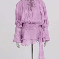 Solid Blouse Mini Dresses For Women