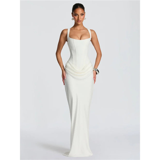 Square-Neck Fishtail Formal Dress