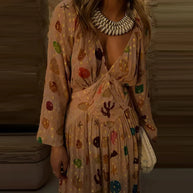 Fashion Hight Waist Pleated Chiffon Party Dress