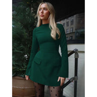 Waist-Cinched Midi Dress for Fall & Winter