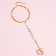 Shiny Chain-Linked Finger Ring Bracelet