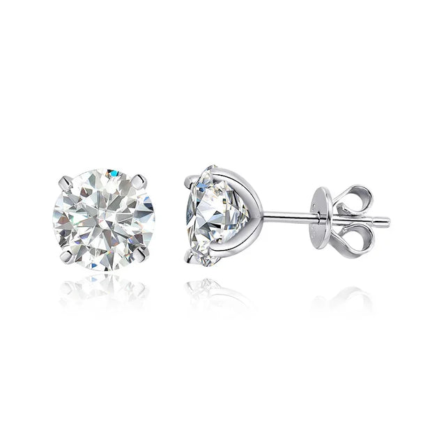 Rose Gold Color Moissanite Stud Earrings for Women