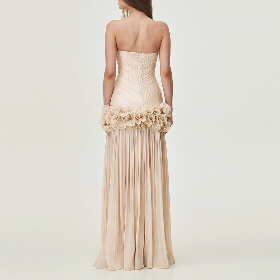 Solid Spliced Fungus Slimming Dresses for Women
