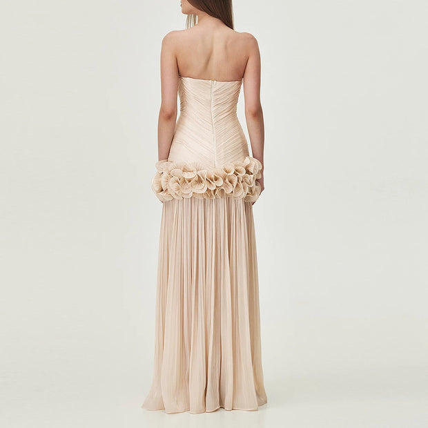 Solid Spliced Fungus Slimming Dresses for Women