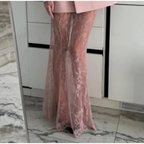 Elegant Sweetheart Sheer Ruffle Maxi Dress