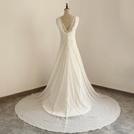 Sexy V-neck Court Train Backless Ball Gown