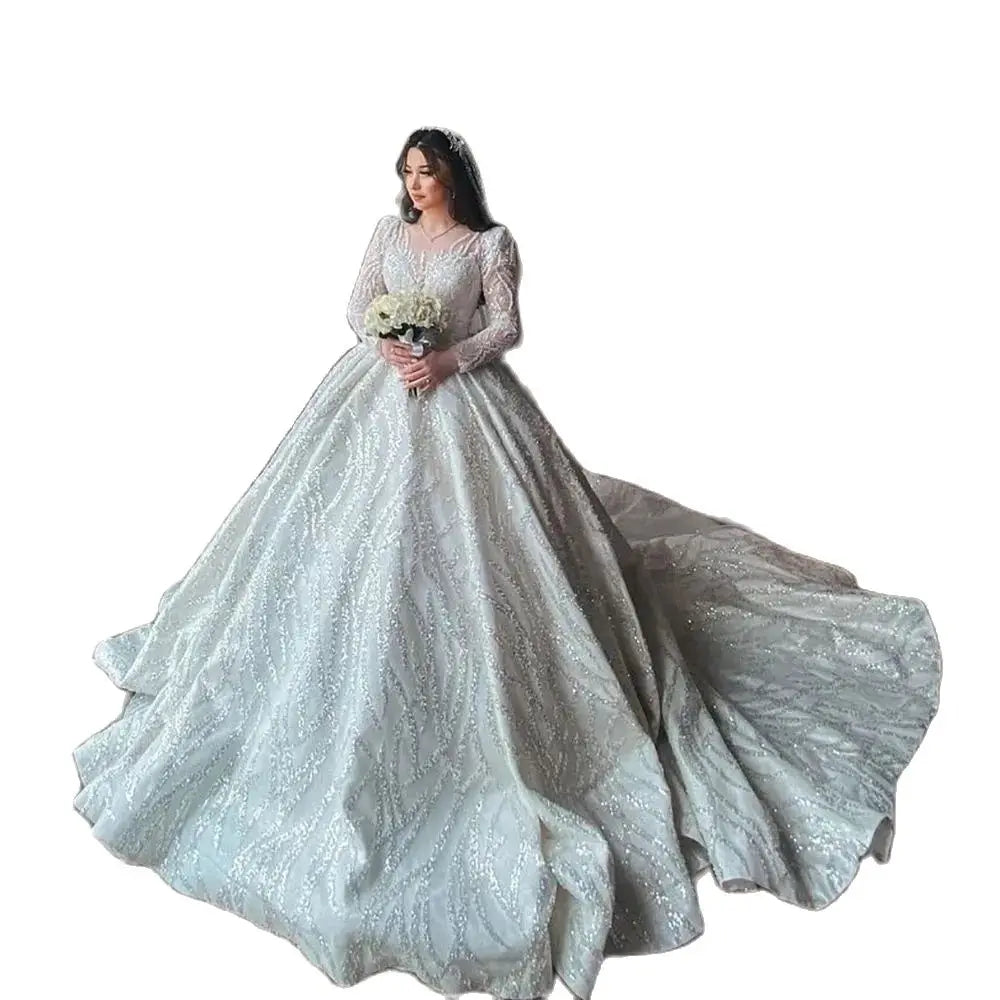 Crystal Beaded Dubai Bridal Dress