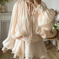 Solid Blouse Mini Dresses For Women