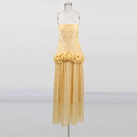 Solid Spliced Fungus Slimming Dresses for Women