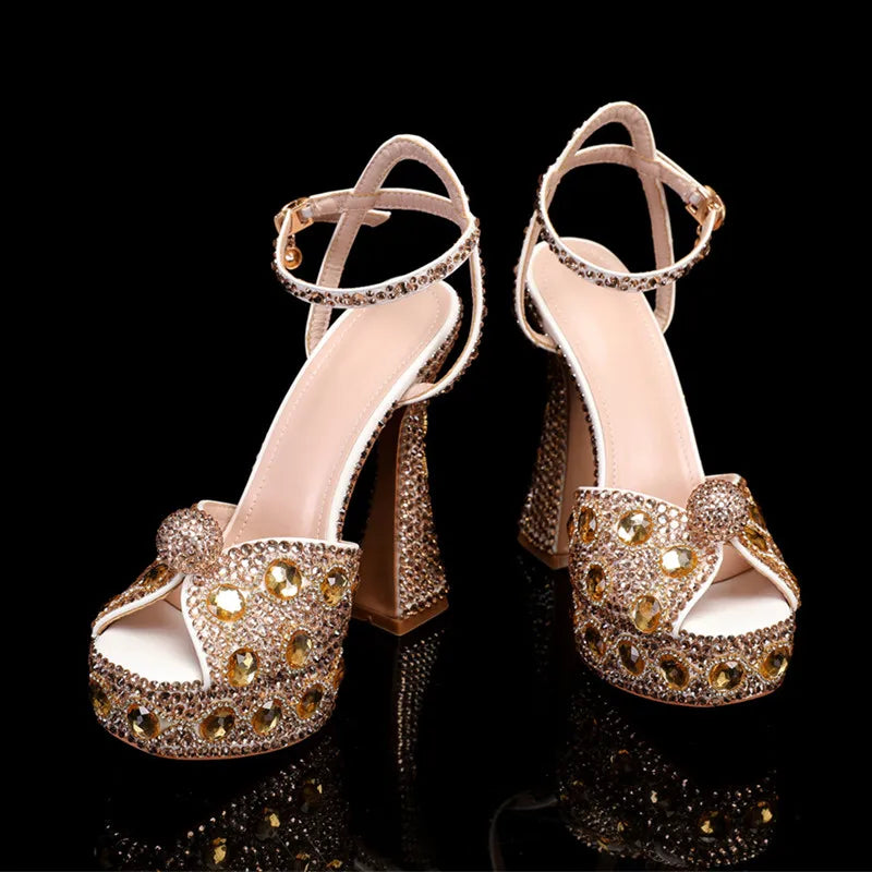 Luxury Full Rhinestones Women Wedding  Shoes