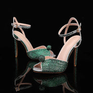 Summer Elegant High heels Crystal Wedding Banquet Bridal Shoes