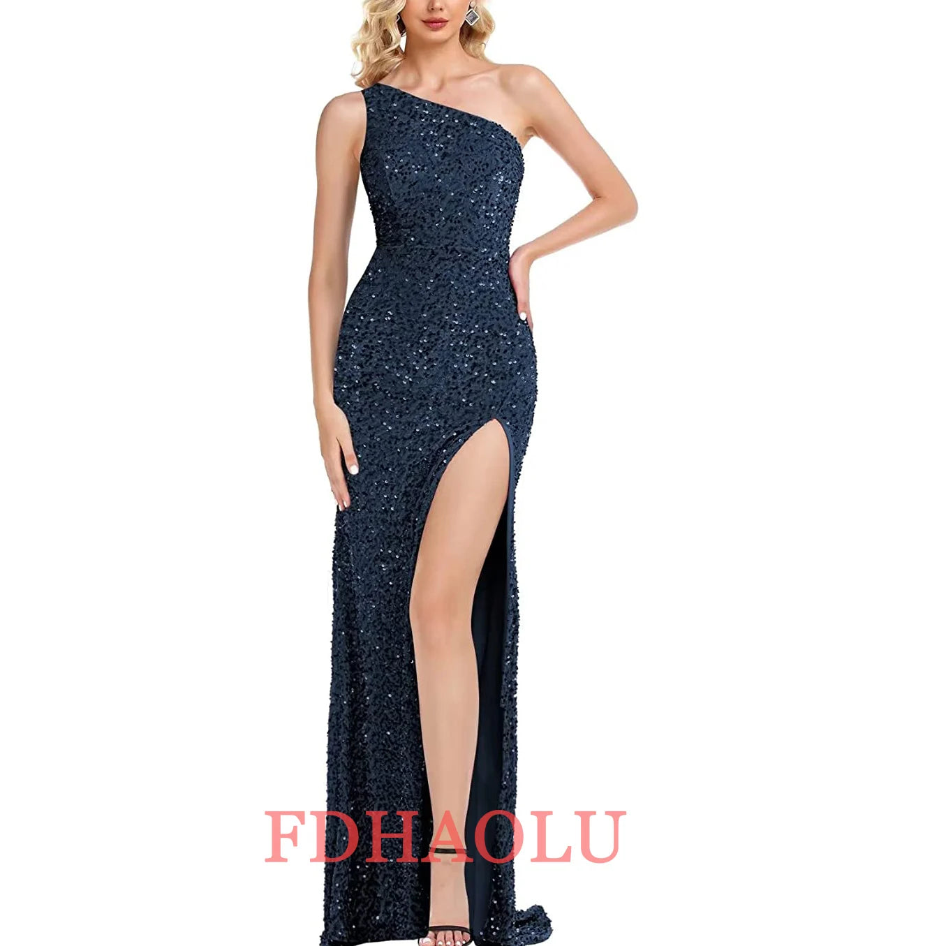 One-Shoulder Sleeveless Sweep Dresses
