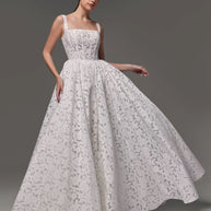 Elegant A-Line Lace Wedding Reception Dress