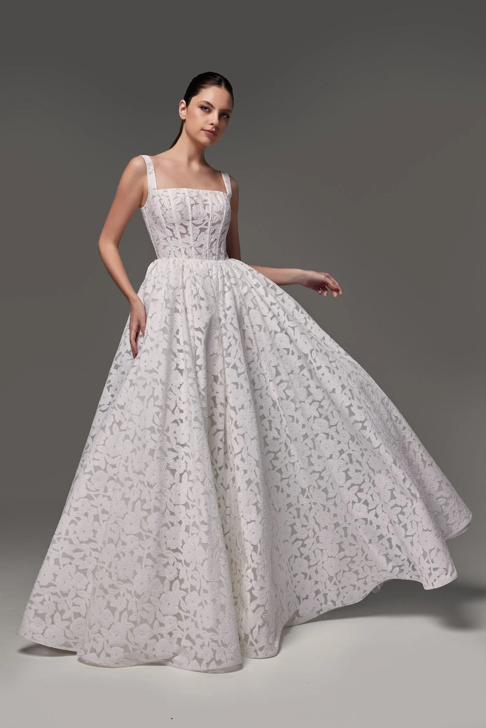 Elegant A-Line Lace Wedding Reception Dress