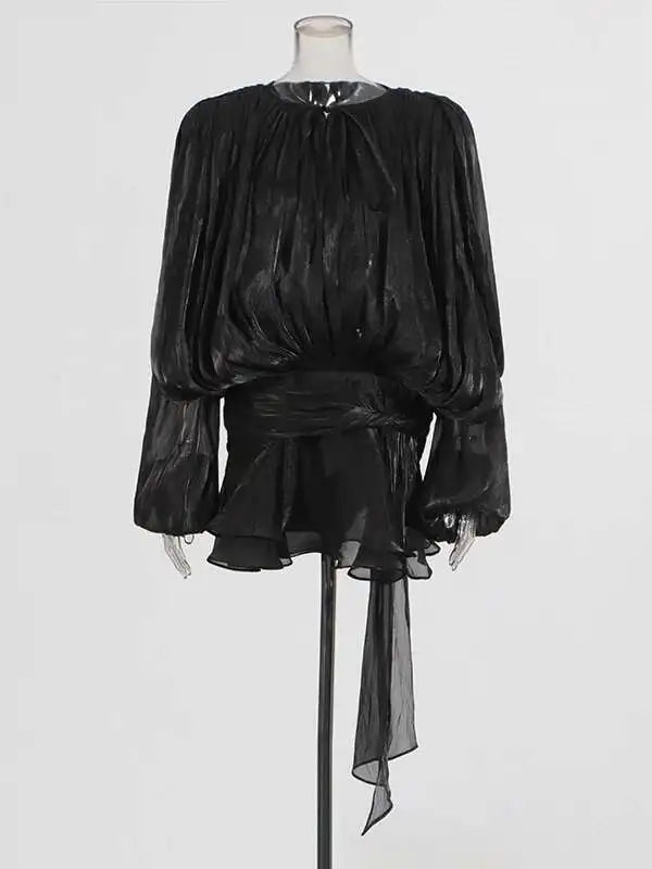 Solid Blouse Mini Dresses For Women