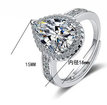 Halo Pear Moissanite Triple Row Pave Engagement Ring