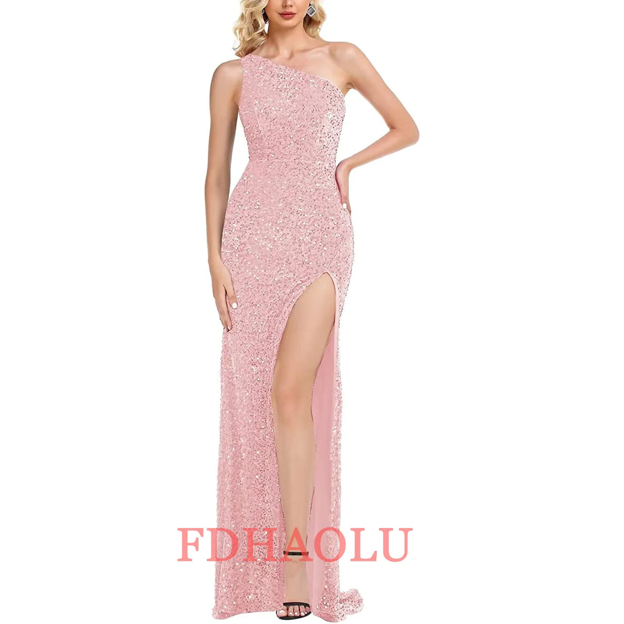 One-Shoulder Sleeveless Sweep Dresses