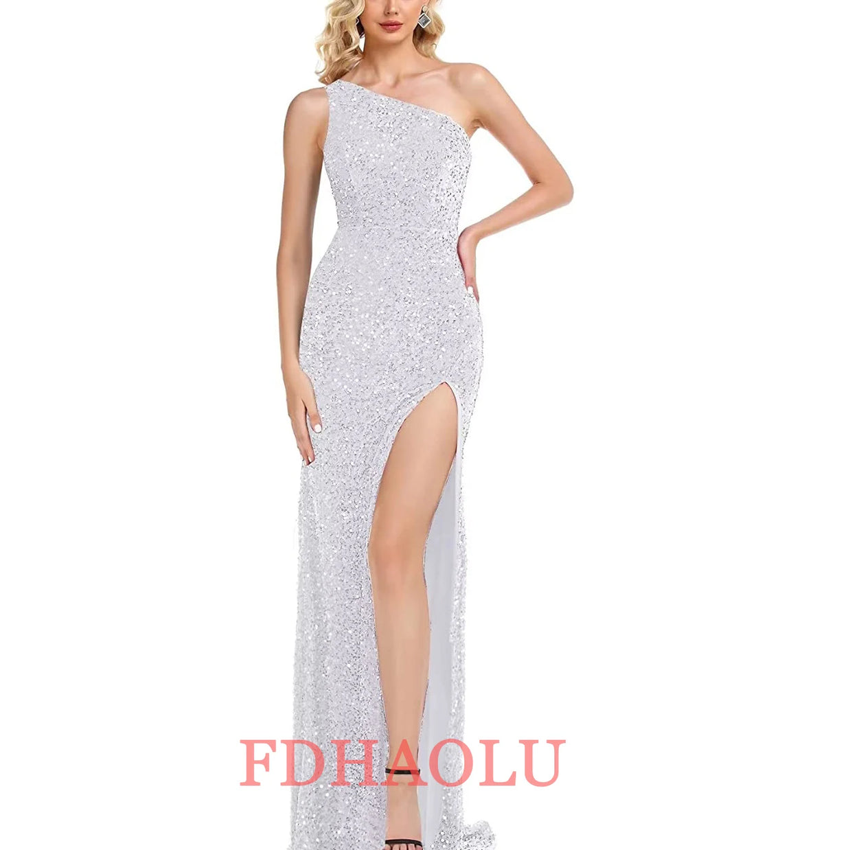 One-Shoulder Sleeveless Sweep Dresses