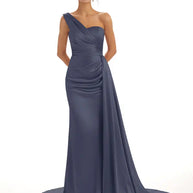 Satin One-Shoulder Bridesmaid Dresses