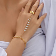 Shiny Chain-Linked Finger Ring Bracelet