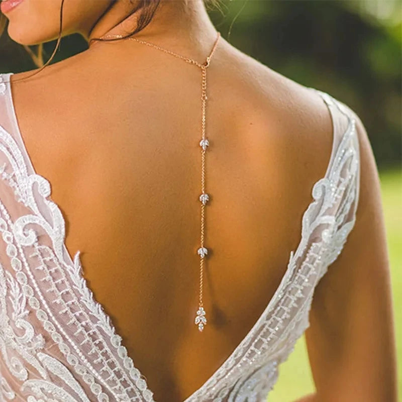 Long Drop CZ Body Chain Jewelry