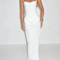 Square-Neck Fishtail Formal Dress