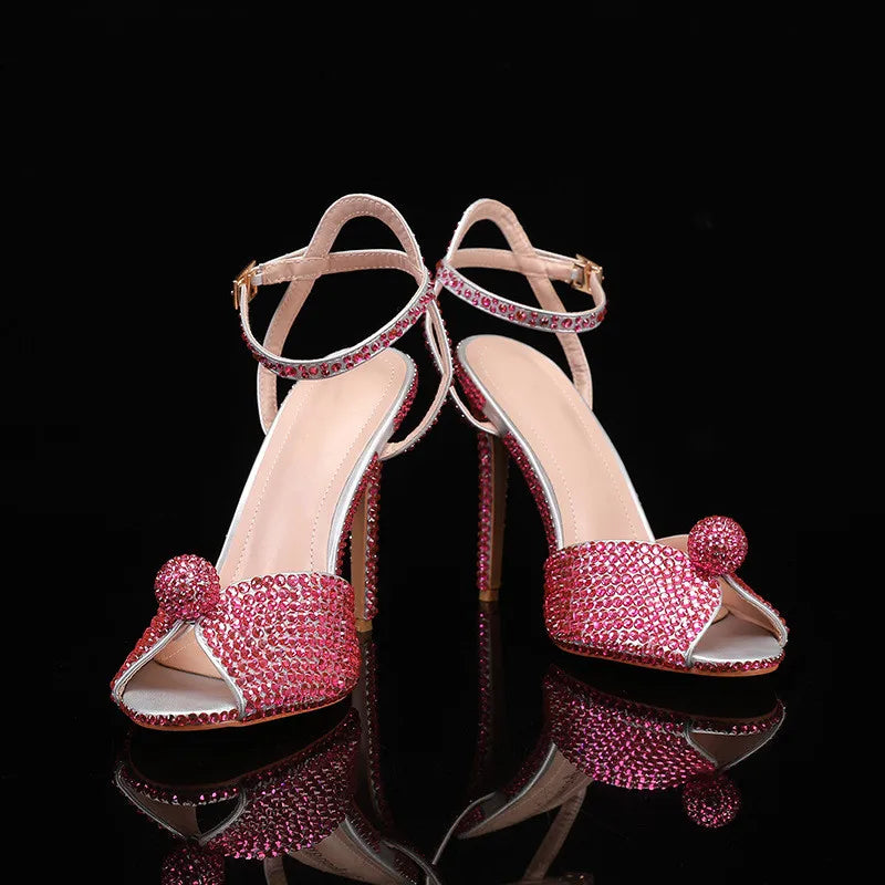 Summer Elegant High heels Crystal Wedding Banquet Bridal Shoes