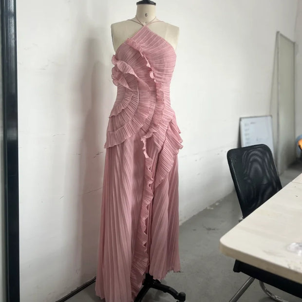 Elegant Lotus Edge Maxi Dress