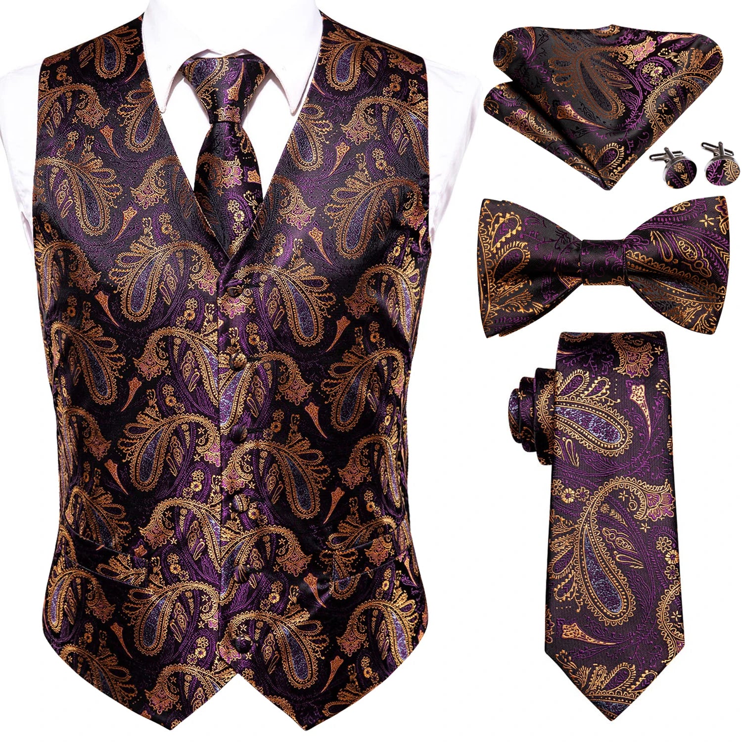 Luxury Silk Men’s Vest Set