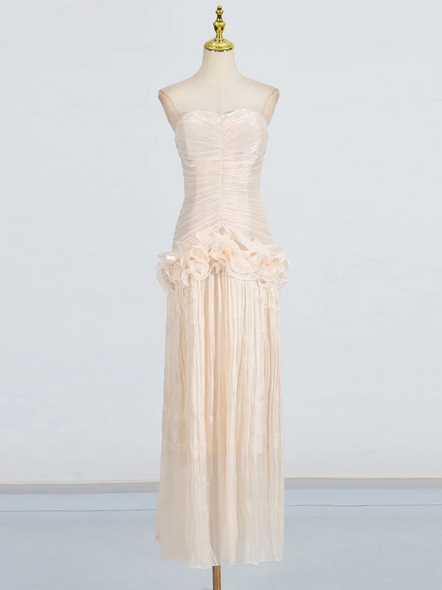 Solid Spliced Fungus Slimming Dresses for Women