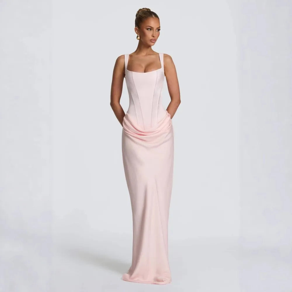 Square-Neck Fishtail Formal Dress