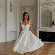 Woman Knee Length Corset Prom Dress