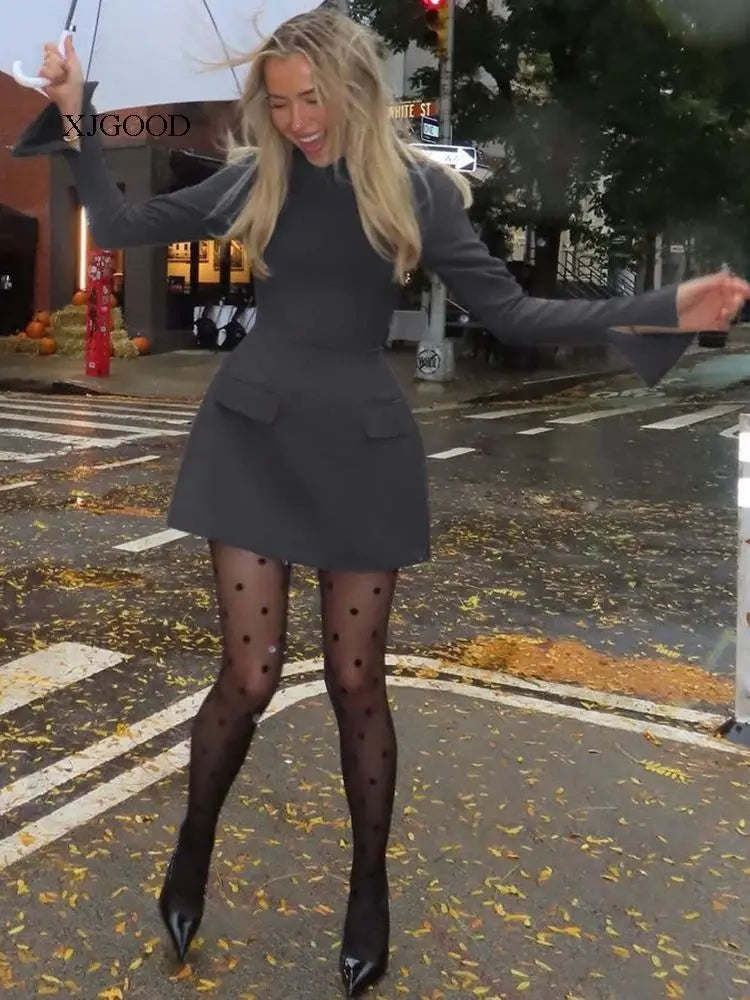 Waist-Cinched Midi Dress for Fall & Winter