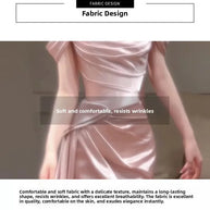 Pink One-Shoulder Evening Gown