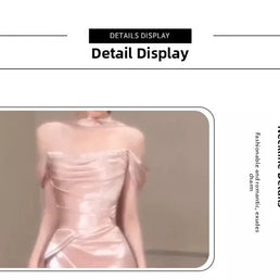 Pink One-Shoulder Evening Gown