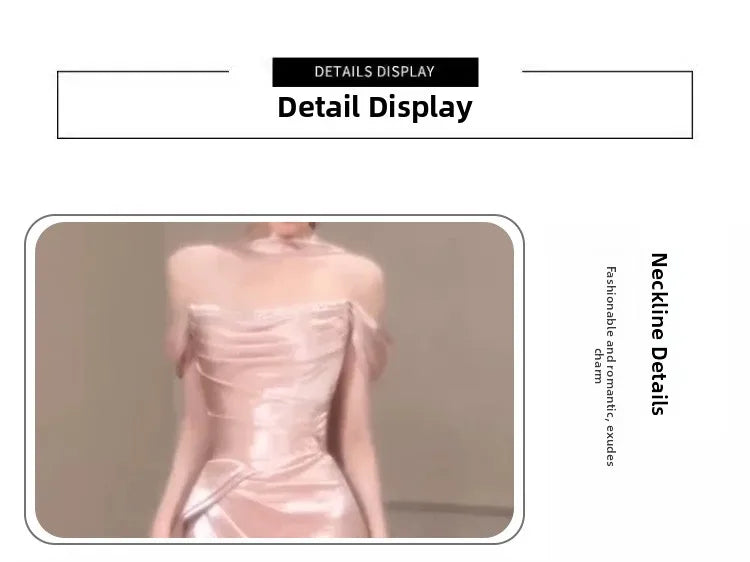 Pink One-Shoulder Evening Gown