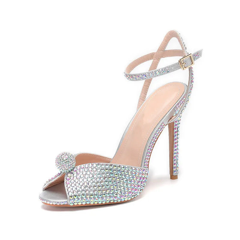 Summer Elegant High heels Crystal Wedding Banquet Bridal Shoes