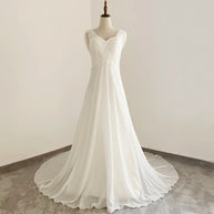 Sexy V-neck Court Train Backless Ball Gown