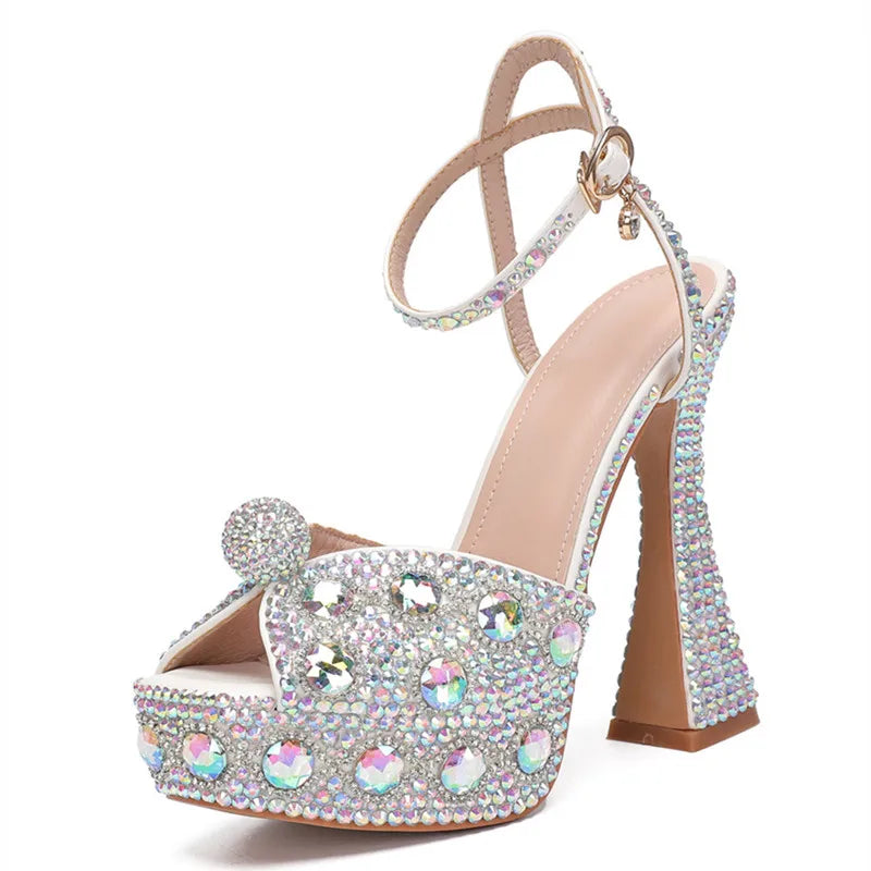 Luxury Full Rhinestones Women Wedding  Shoes