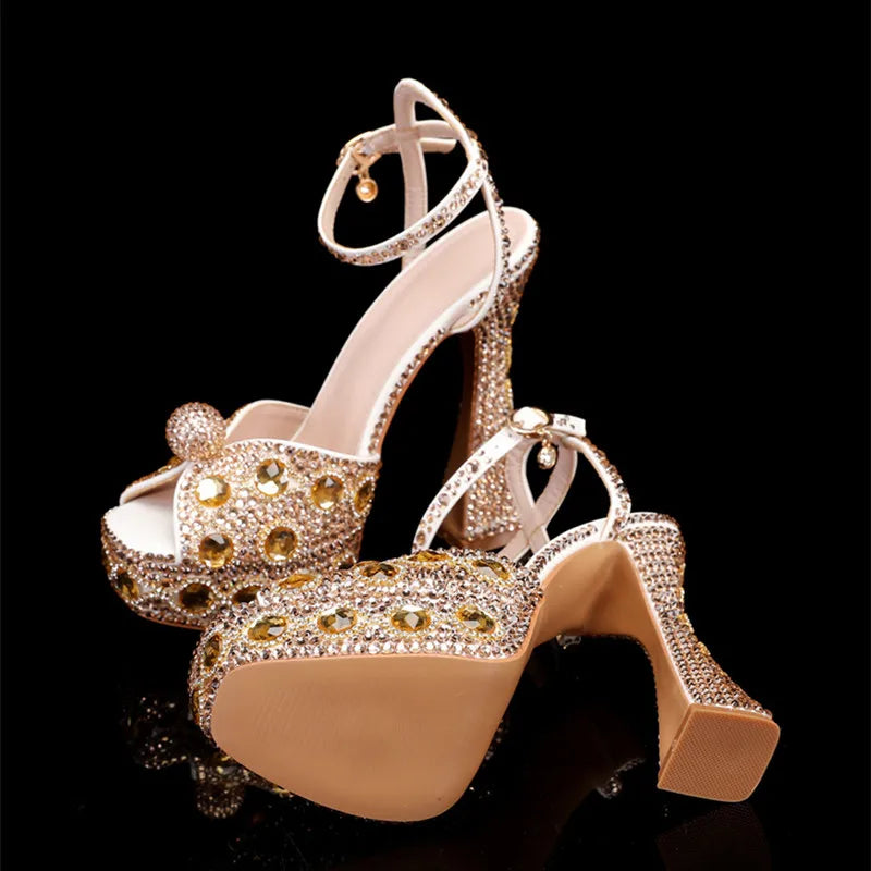 Luxury Full Rhinestones Women Wedding  Shoes