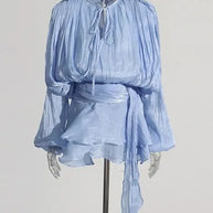 Solid Blouse Mini Dresses For Women