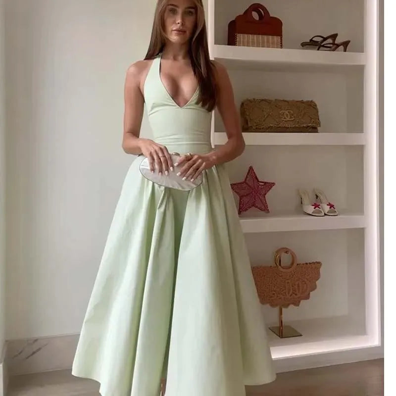 Elegant Halter Dress For Women