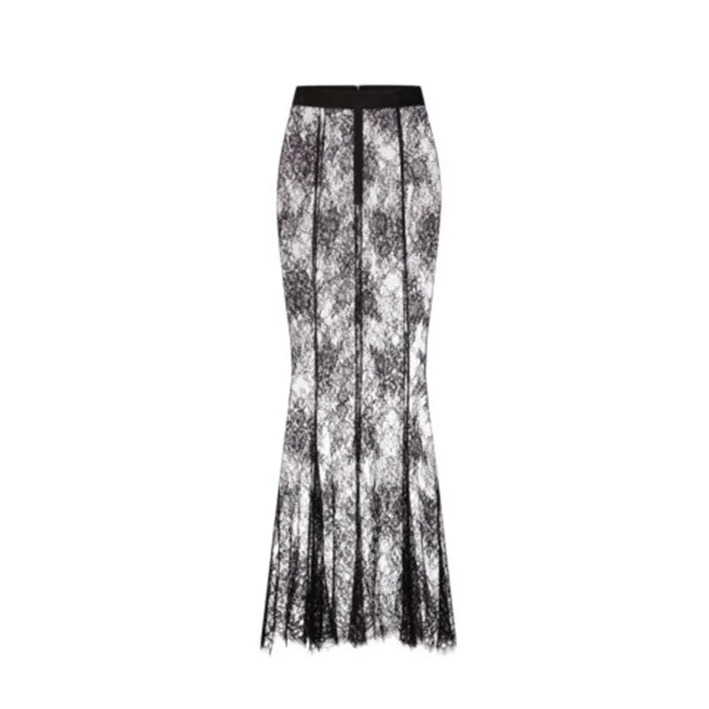 Elegant Sweetheart Sheer Ruffle Maxi Dress