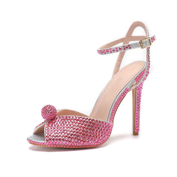 Summer Elegant High heels Crystal Wedding Banquet Bridal Shoes